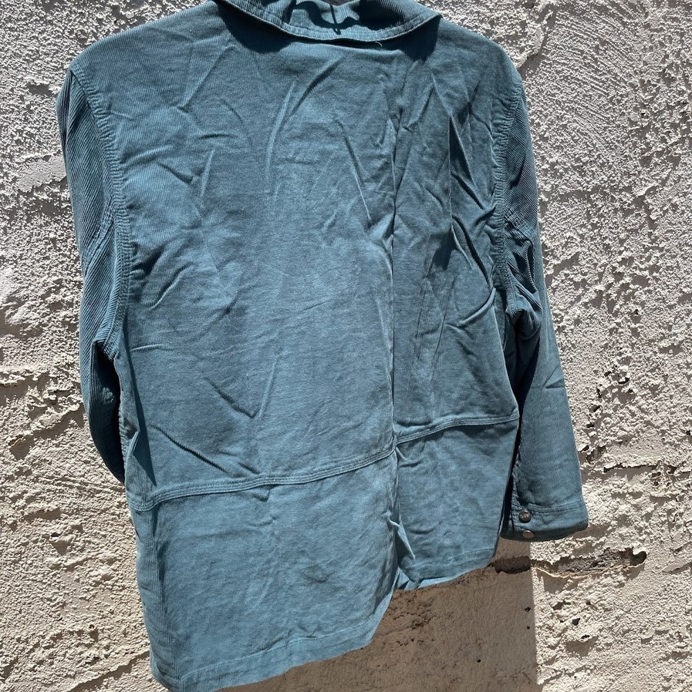 Lee Workwear Corduroy Chore Jacket Women's Small Blue Green Cotton Overshirt - Picture 5 of 8